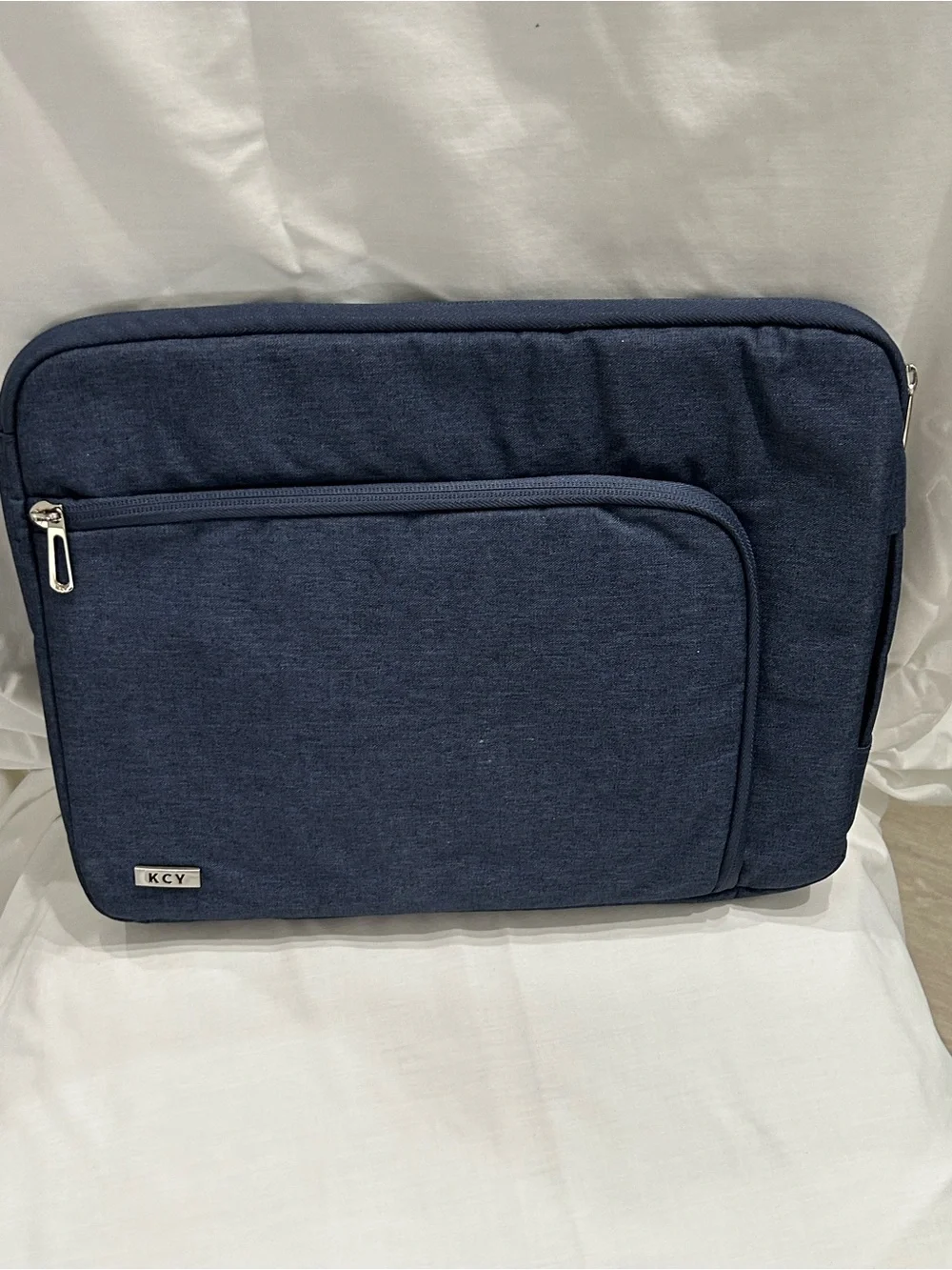 Navy Laptop Sleeve with Front Pocket